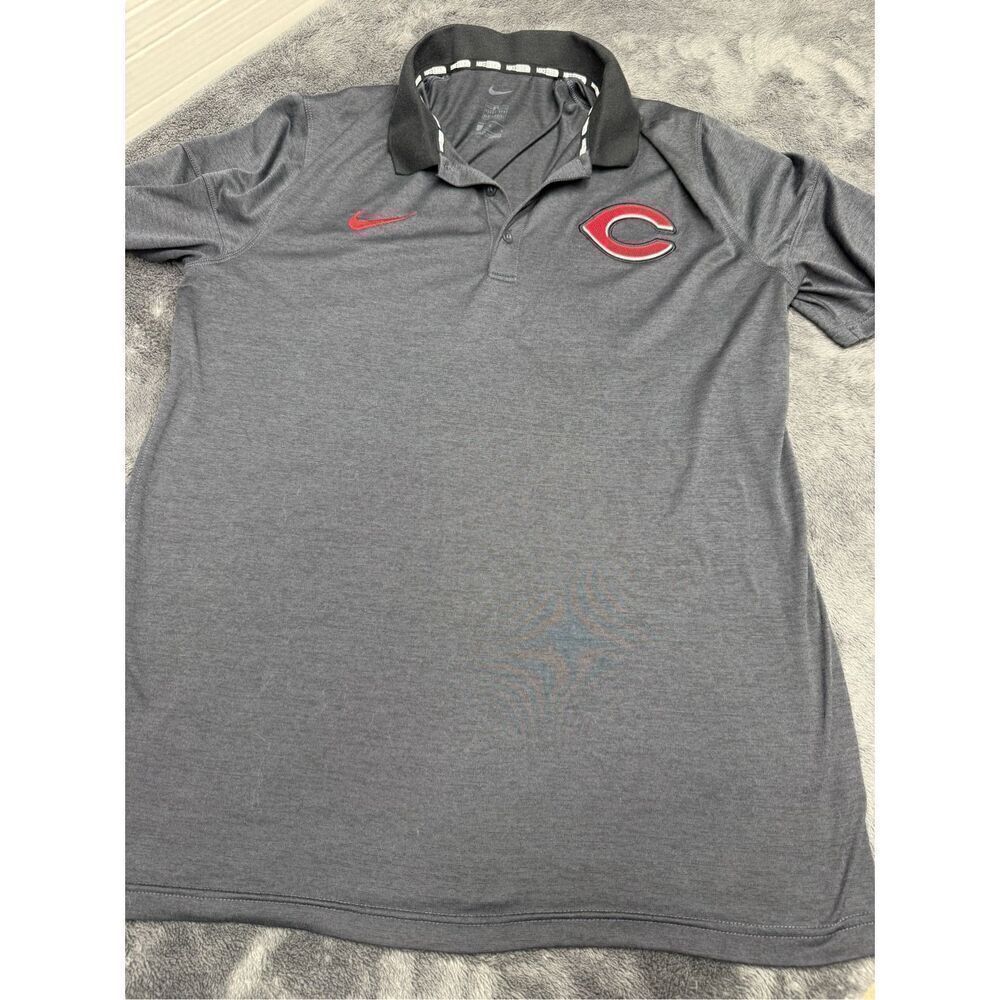 Grey Nike Cincinnati Reds Men’s Large super comfortable polo shirt #MLB
